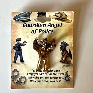Camco Vintage Guardian Angel Of Police Pin 1 1/4” Height New
